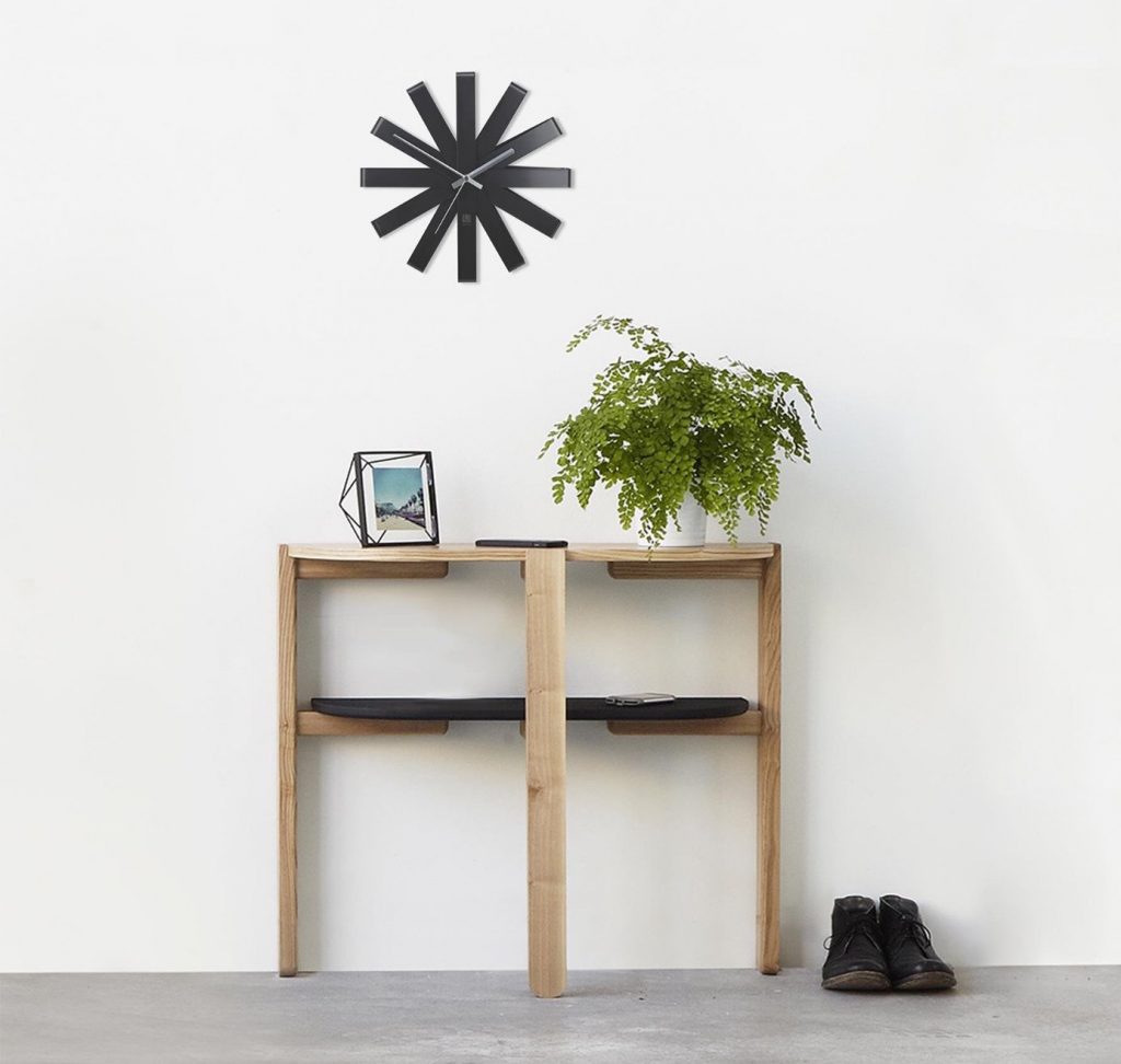 Minimalist Black "Ribbon" Wall Clock by Umbra ML