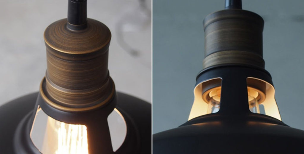 Detailed look at the Black Industrial Minimalist Hanging Pendant Light by CLAXY