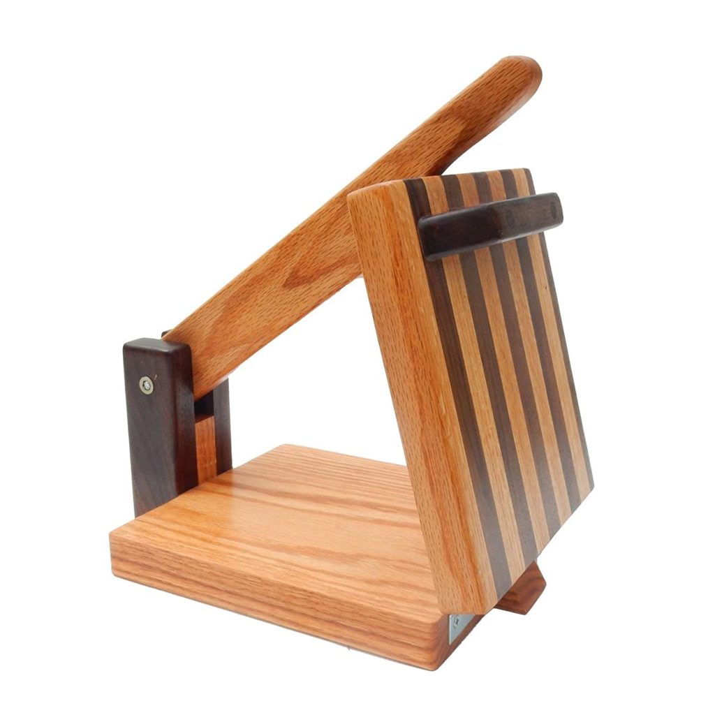 perfect wood tortilla press oak & walnut construction 8-inch